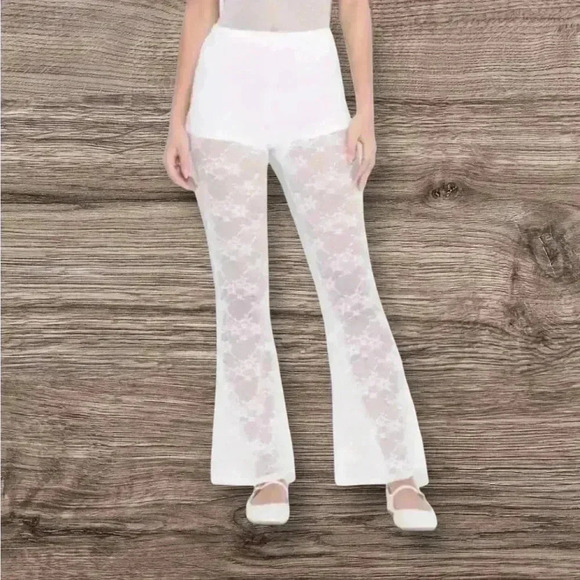 🆕White Mesh Lace Pants - Picture 5 of 15